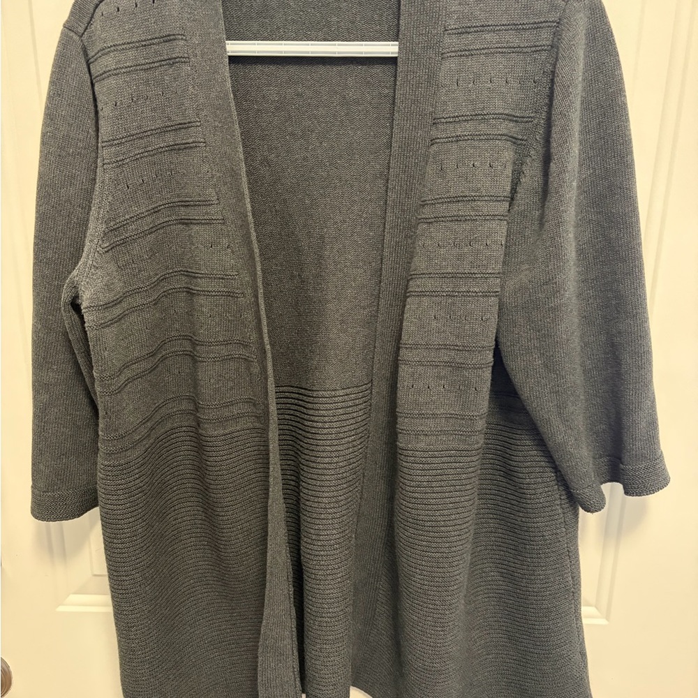 Reitmans Charcoal Open Front Cardigan